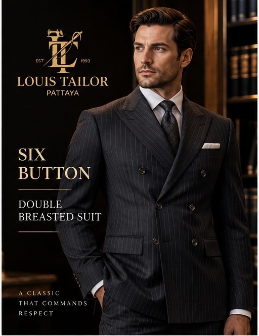 Six button double breasted suit in Pattaya
