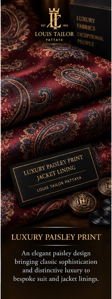 Paisley Printed Jacket Lining Fabric - Louis Tailor Pattaya