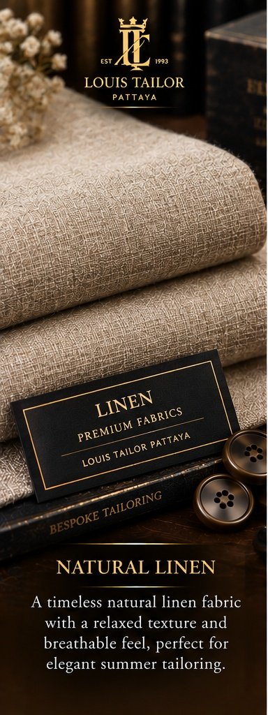 Natural Linen Suit and Jacket Fabric - Louis Tailor Pattaya