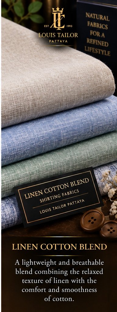 Linen Cotton Shirting Fabric - Louis Tailor Pattaya
