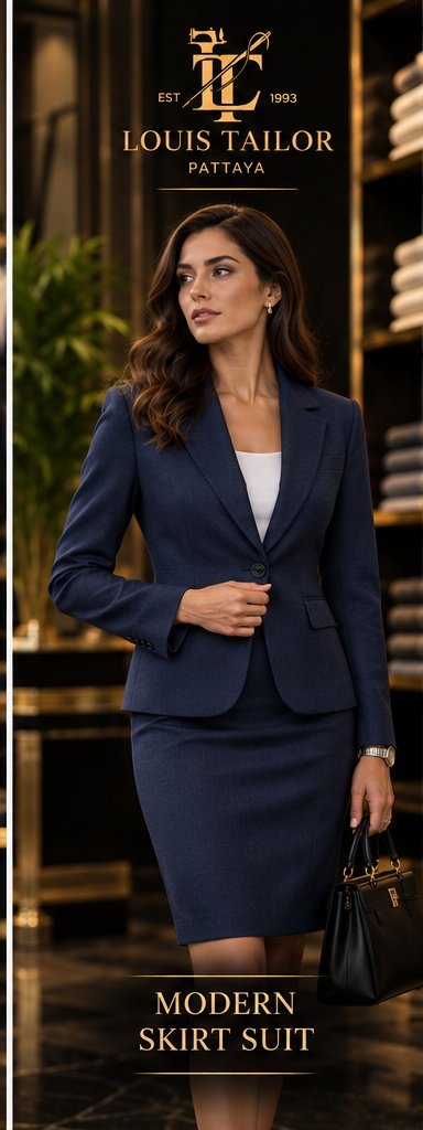 Modern women's skirt suit tailored in Pattaya