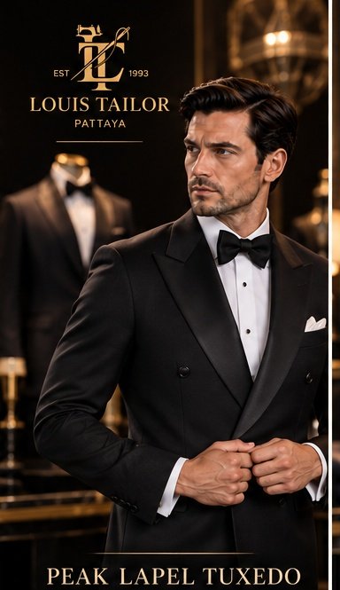 Peak lapel tuxedo tailored in Pattaya