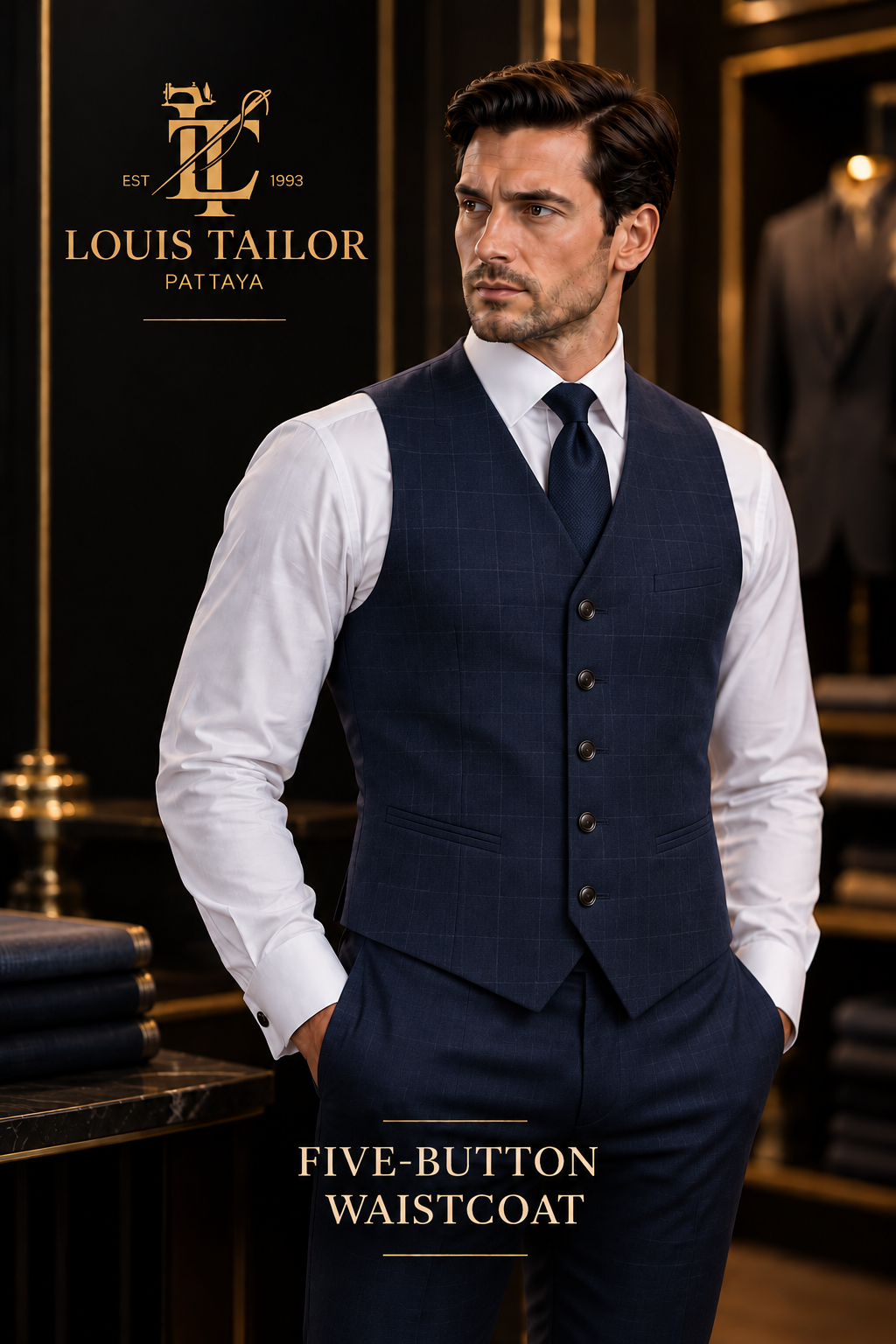 Five button classic waistcoat in Pattaya